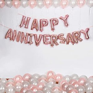 “Happy Anniversary” Rose gold Foil balloon