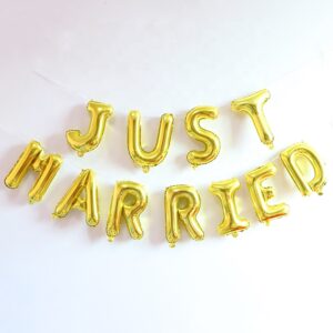 “Just Married” Golden Foil balloon