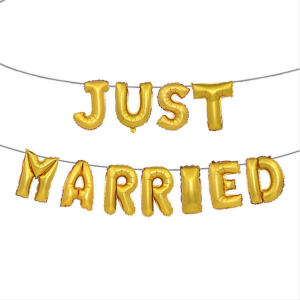 “Just Married” Golden Foil balloon