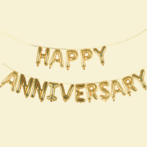 “Happy Anniversary” Golden Foil balloon