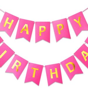 Happy Birthday Banner  (Pink)